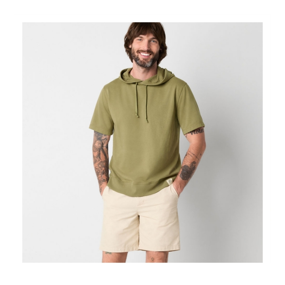 Walker Hayes Jersey Short Sleeve Hoodie Olive Green Size Medium